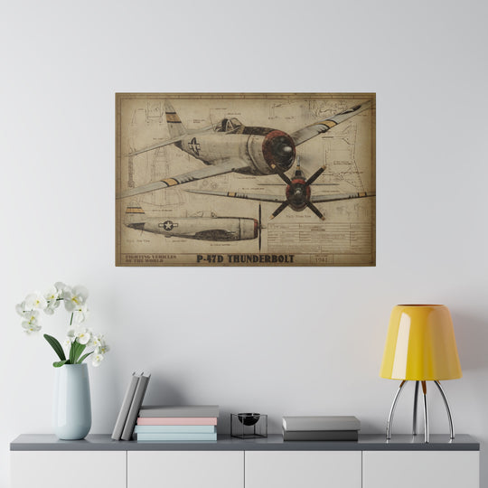 30x20 P-47D Thunderbolt Fighting Vehicles of the World Canvas Art