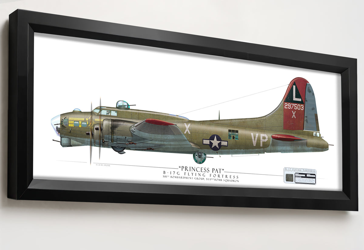B-17 Flying Fortress Princess Pat 36×12 Heritage Alloy framed relic artwork