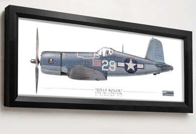 F4U Corsair Ira Kepford 36×12 Heritage Alloy framed relic artwork