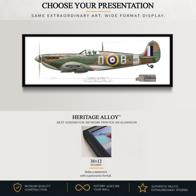 Douglas Bader 36×12 Heritage Alloy dimensional view