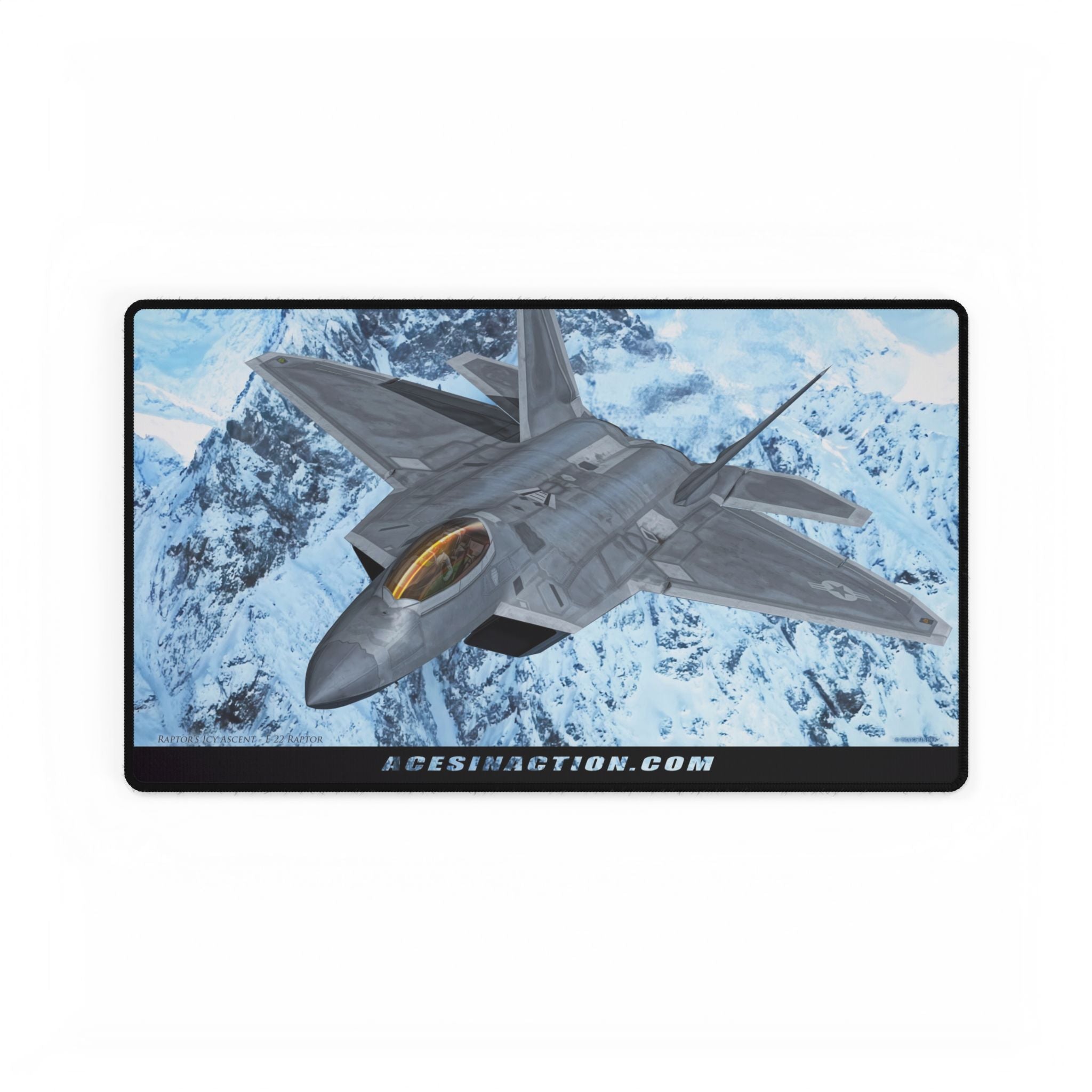 Tactical Desk Mat - Raptors Icy Ascent - F-22 Raptor