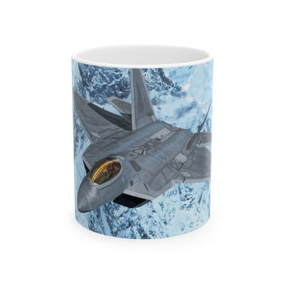 F-22 Raptor - Raptor's Icy Ascent - Coffee Mug – product photograph, view 1