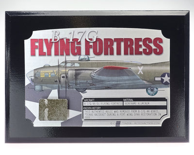 B-17 Flying Fortress Princess Pat Relic Plaque - 5"x7" with authentic historical relic