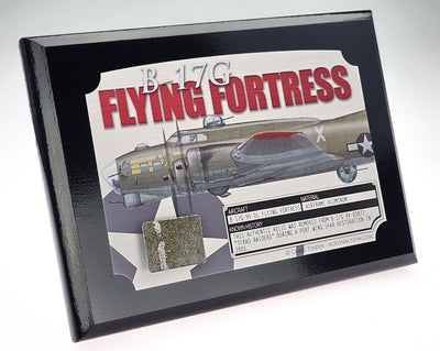 B-17 Flying Fortress Princess Pat Relic Plaque - 5"x7" with authentic historical relic