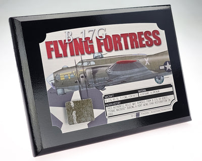 WWII B-17 Flying Fortress "Princess Pat" Relic Plaque - Full Color 5"x7"