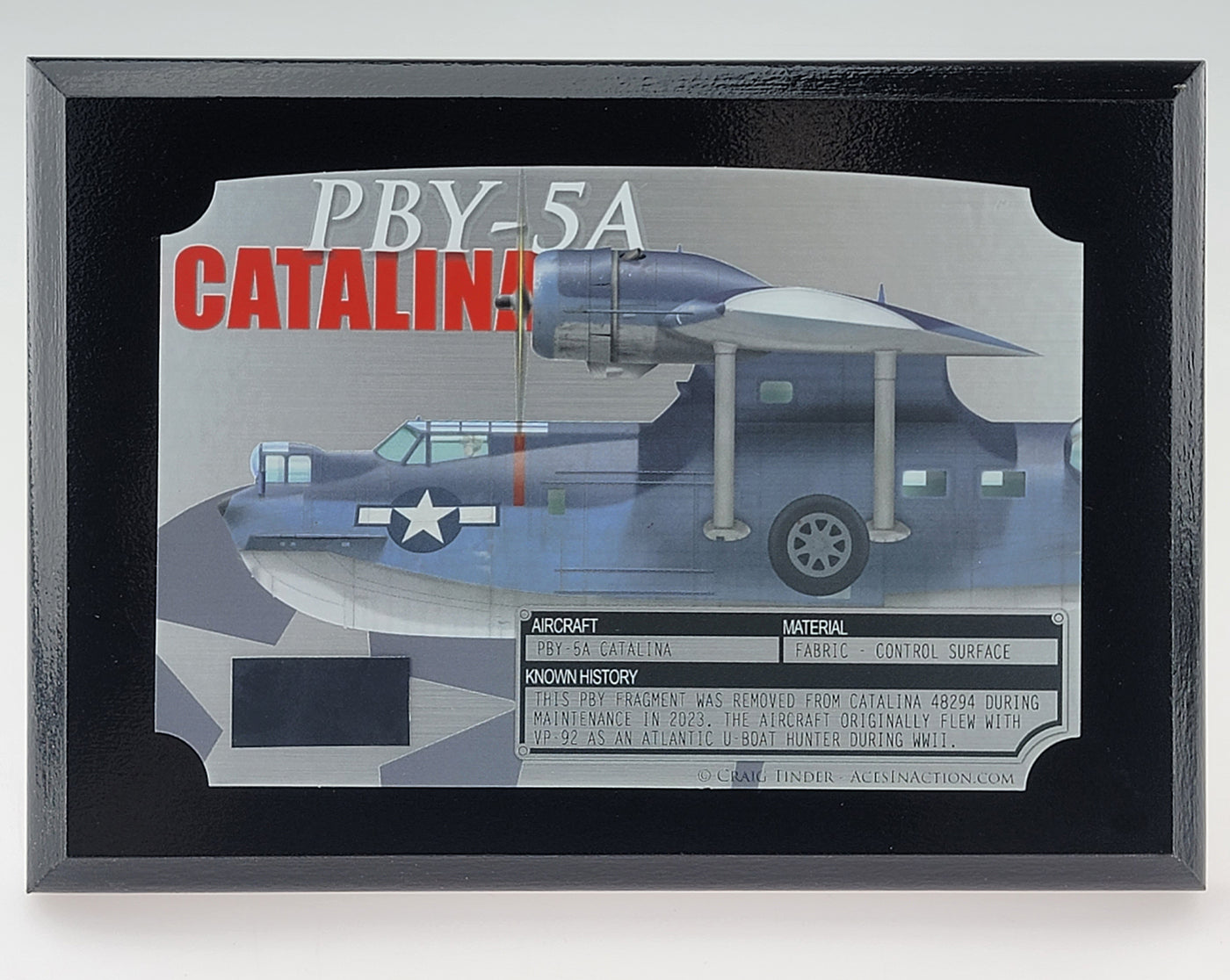WWII PBY Catalina Relic Plaque - Full Color 5"x7"