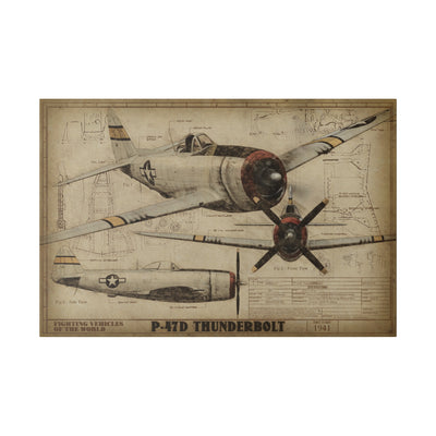 30x20 P-47D Thunderbolt Fighting Vehicles of the World Canvas Art