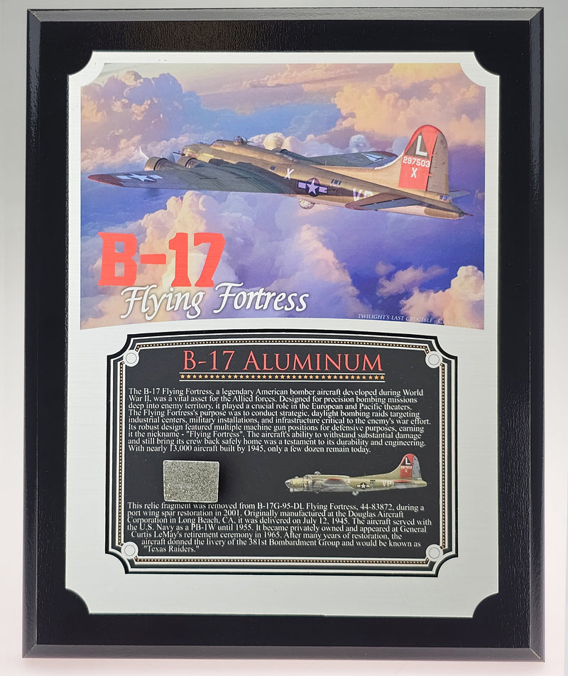 WWII B-17 Flying Fortress "Princess Pat" Relic Plaque - Full Color 8"x10"