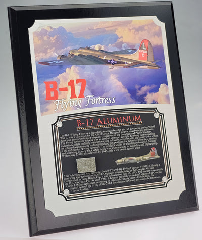 B-17 Flying Fortress Princess Pat Relic Plaque - 8"x10" with authentic historical relic