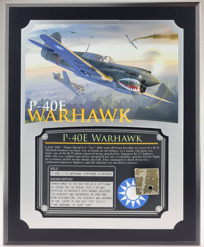 WWII P-40E Warhawk Relic Plaque - Full Color 8"x10"