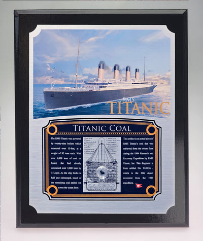 Titanic Relic Plaque - 8"x10" with authentic historical relic