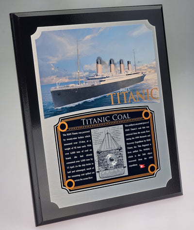 Titanic Relic Plaque - 8"x10" with authentic historical relic
