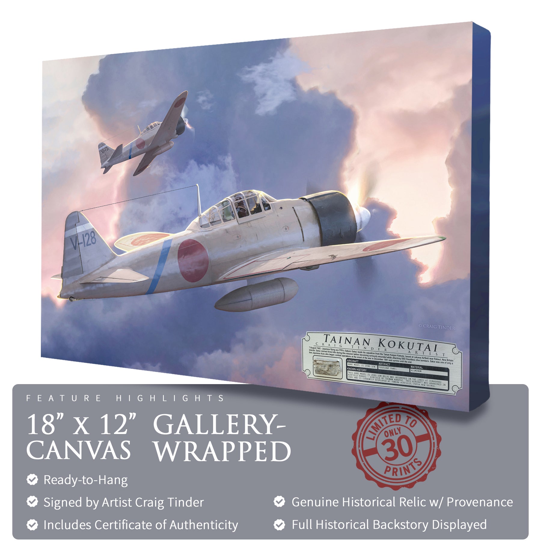 A6M2 Zero - Tainan Kokutai Canvas | INCLUDES: Wing Section Piece