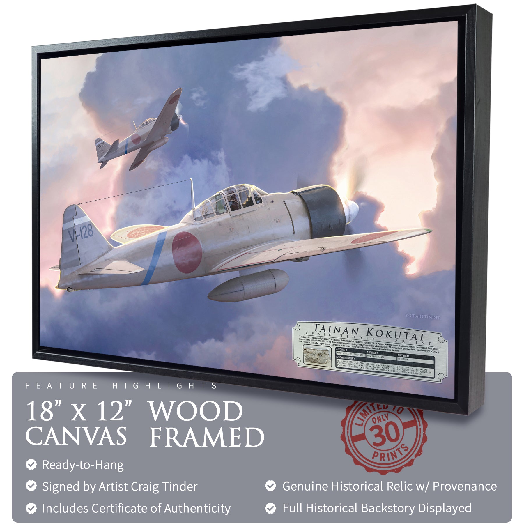 A6M2 Zero - Tainan Kokutai Canvas | INCLUDES: Wing Section Piece