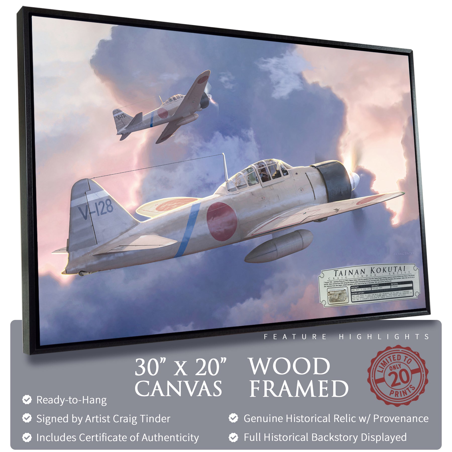 A6M2 Zero - Tainan Kokutai Canvas | INCLUDES: Wing Section Piece