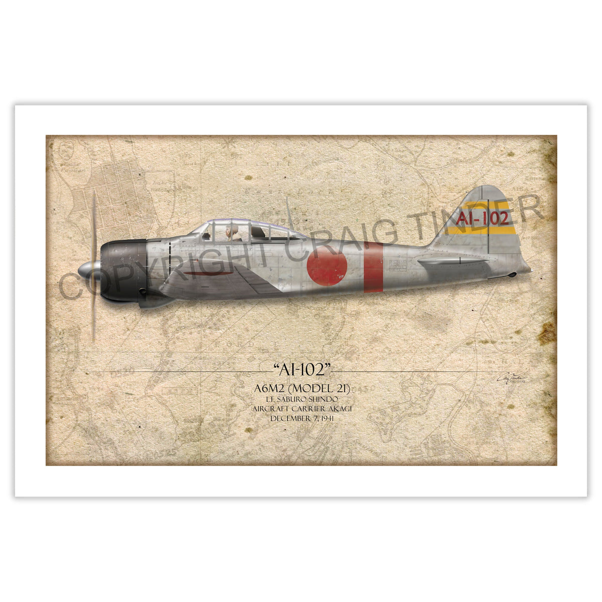 A6M2 Zero - Saburo Shindo historical reference map