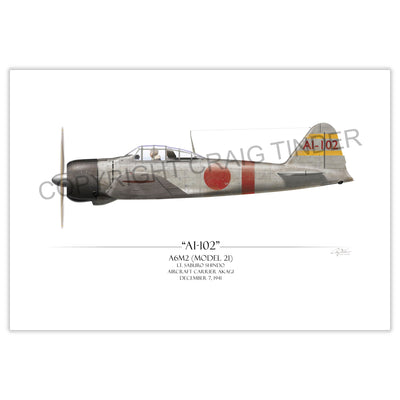 A6M2 Zero - Saburo Shindo profile artwork by Craig Tinder