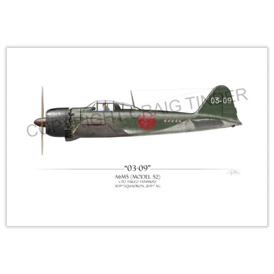 A6M5 Zero - Takeo Tanimizu profile artwork by Craig Tinder