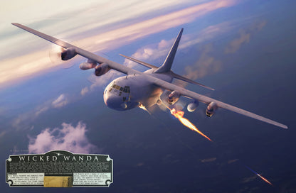 Wicked Wanda - AC-130H Spectre Gunship Canvas | INCLUDES: Cannon Shell Casing Piece