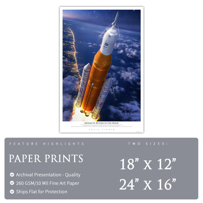 Artemis II Canvas | INCLUDES SLS CREW MISSION PATCH