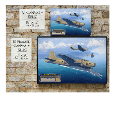 B-17E Flying Fortress - The Return to Pearl Canvas | INCLUDES: Skin Fragment
