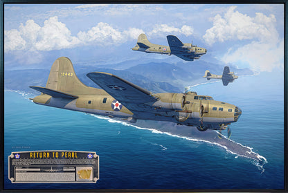 The Return to Pearl - B-17E Flying Fortress Canvas | INCLUDES: Skin Fragment