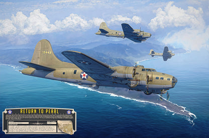 The Return to Pearl - B-17E Flying Fortress Canvas | INCLUDES: Skin Fragment
