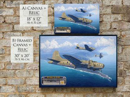 The Return to Pearl - B-17E Flying Fortress Canvas | INCLUDES: Skin Fragment