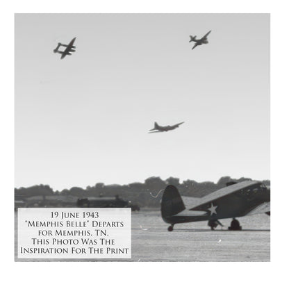 B-17 Memphis Belle - Memphis Awaits the Belle Canvas | INCLUDES: Tire Fragment