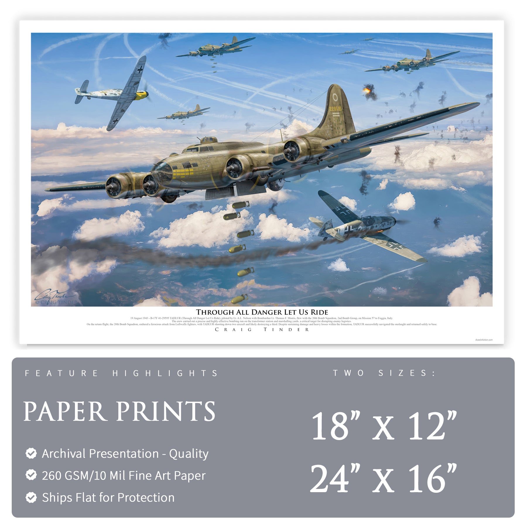 B-17 Flying Fortress - TADLUR Canvas | INCLUDES: Exhaust Manifold Piece