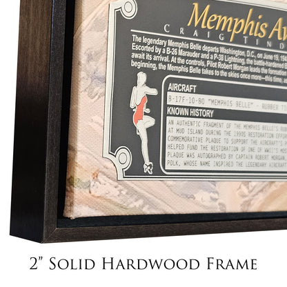 Memphis Awaits the Belle - B-17E Memphis Belle Canvas | INCLUDES: Tire Fragment