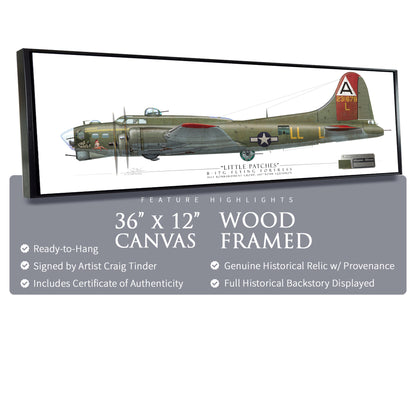 B-17 Flying Fortress - Little Patches Framed Canvas | INCLUDES: Wing Skin Relic