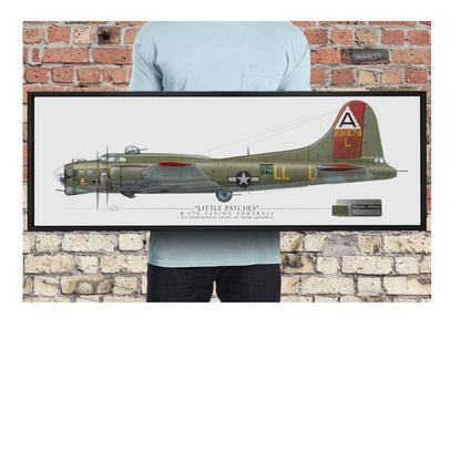 B-17 Flying Fortress - Little Patches Framed Canvas | INCLUDES: Wing Skin Relic