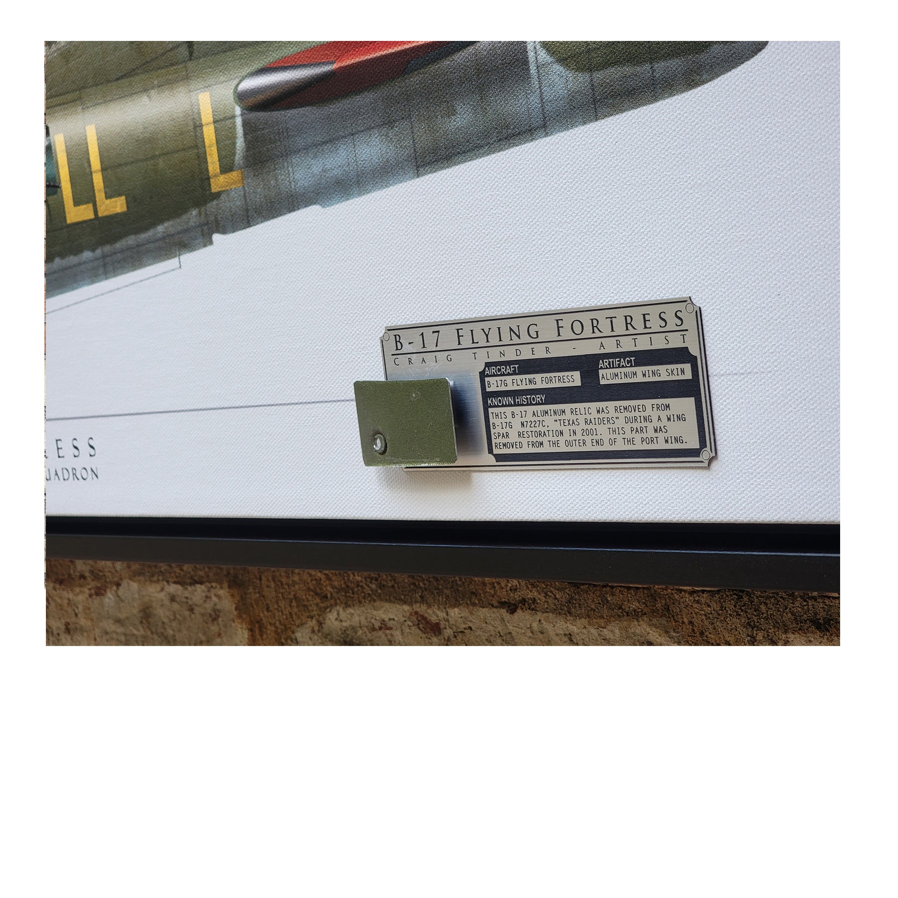 B-17 Flying Fortress - Little Patches Framed Canvas | INCLUDES: Wing Skin Relic
