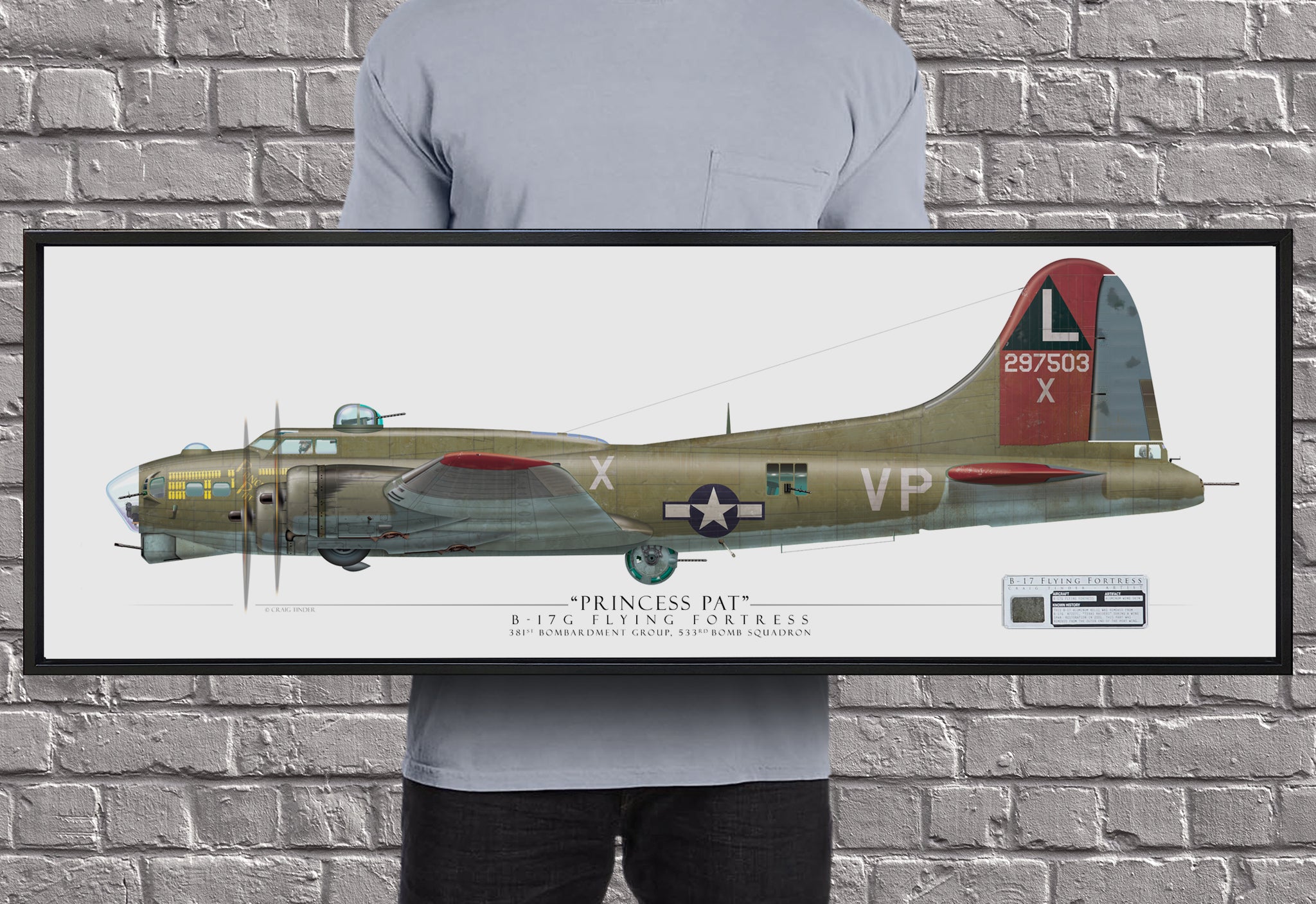 Princess Pat - B-17G Flying Fortress Profile Canvas | INCLUDES: Skin Fragment