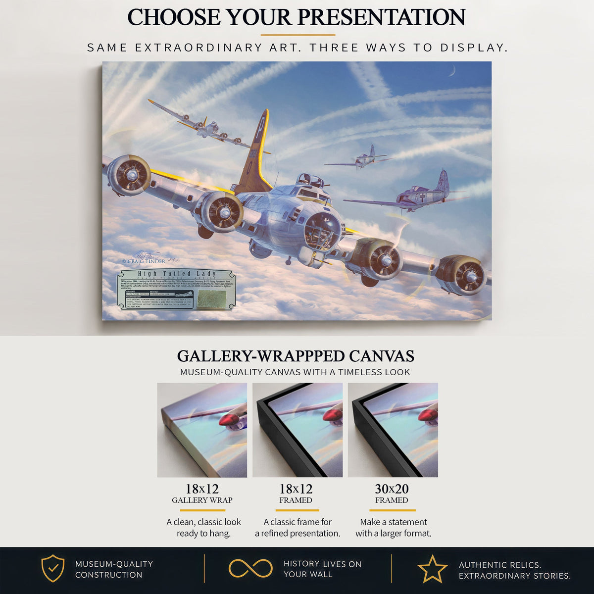 B-17 Flying Fortress High Tailed Lady gallery-wrapped canvas