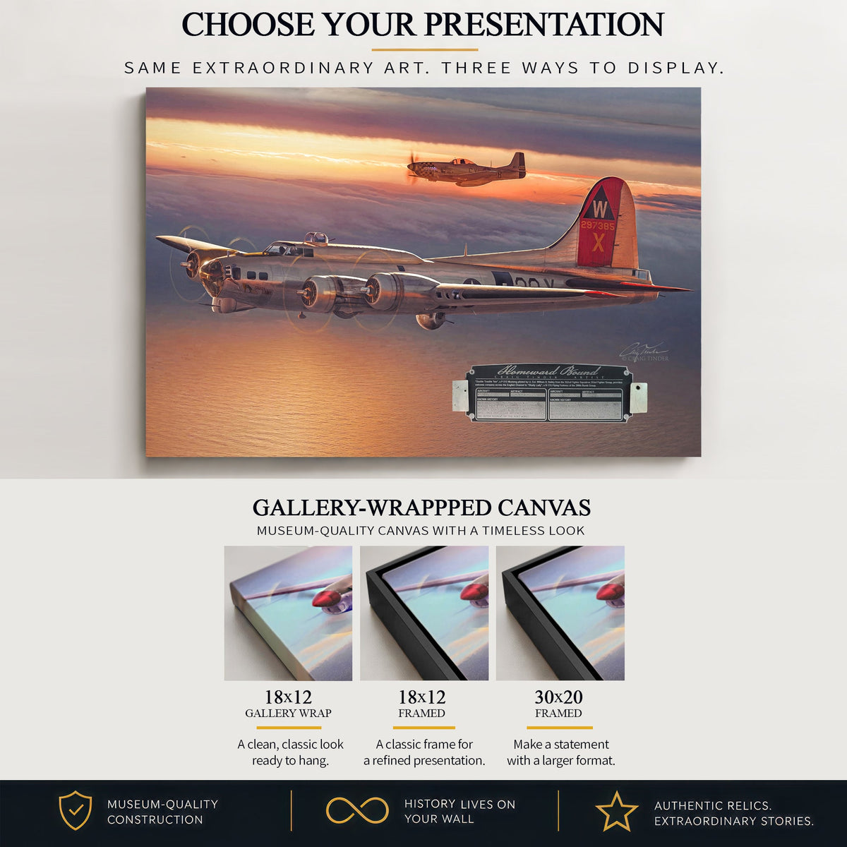 B-17 & P-51 Homeward Bound gallery-wrapped canvas