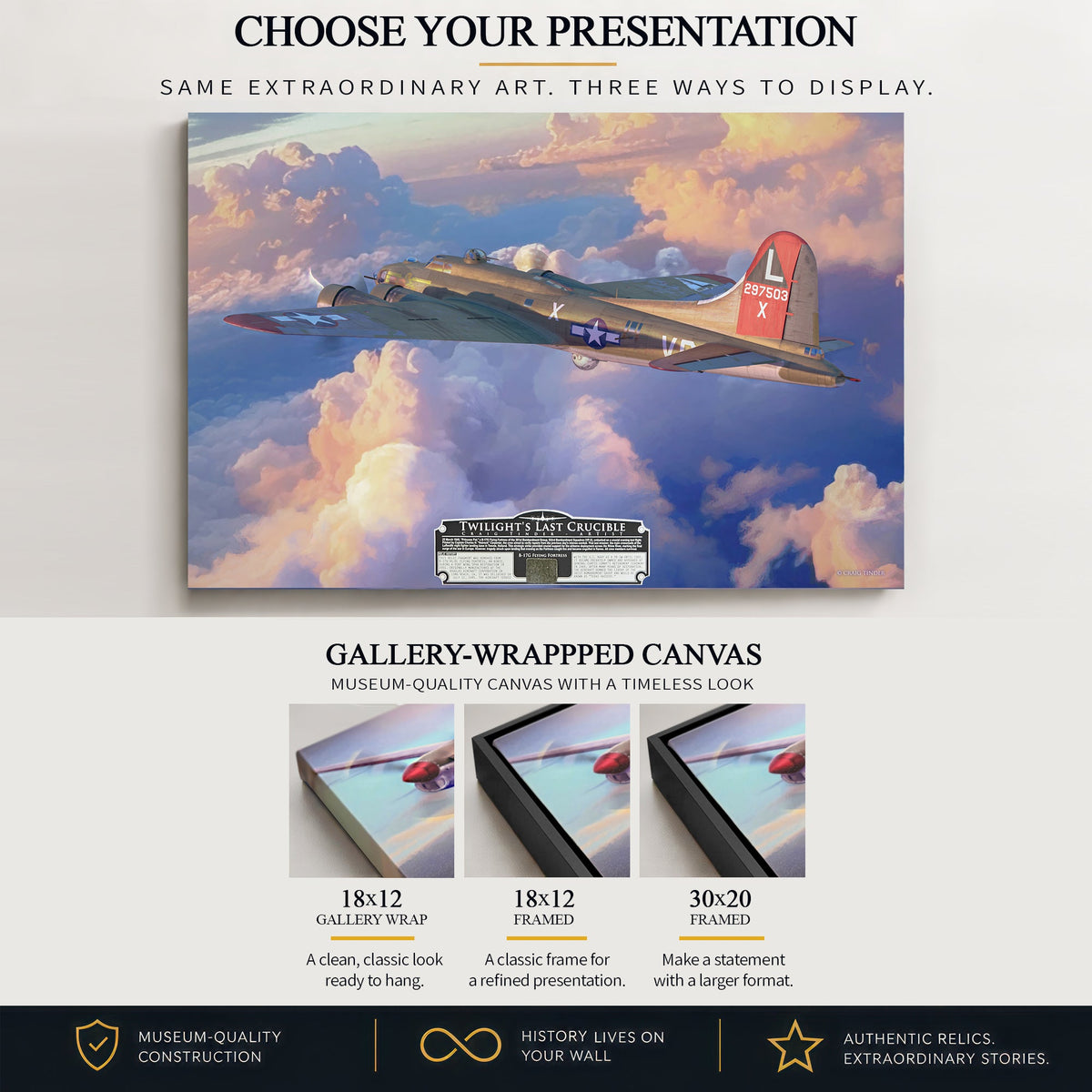 B-17 Flying Fortress Twilight's Last Crucible gallery-wrapped canvas