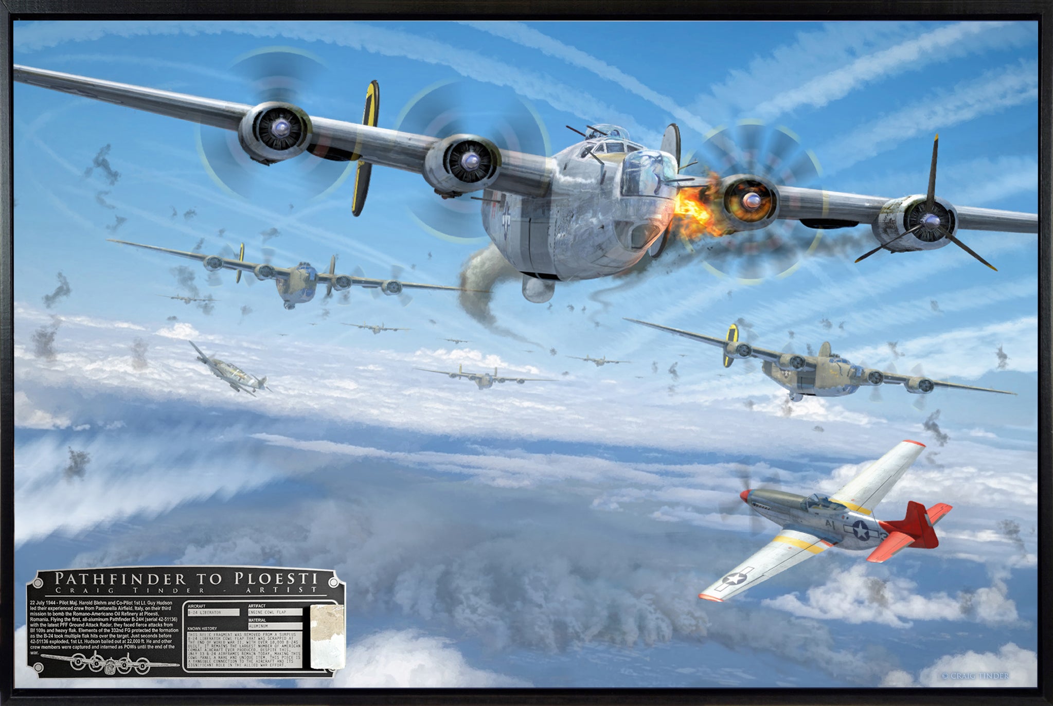 Pathfinder to Ploesti - B-24 Liberator Canvas | INCLUDES: Cowl Flap Relic