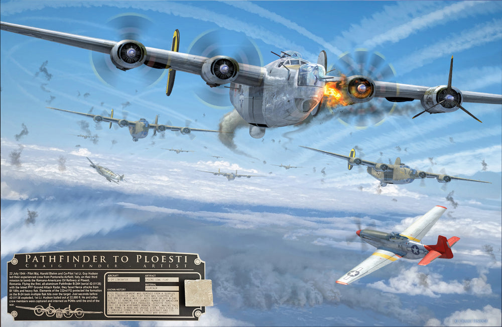 Pathfinder to Ploesti - B-24 Liberator Canvas with B-24 Relic