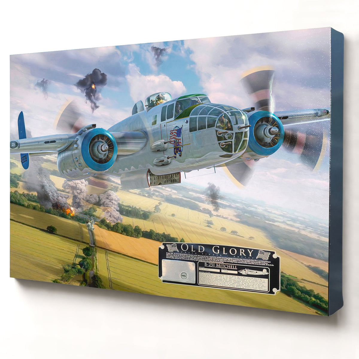 B-25 Mitchell Old Glory relic artwork by Craig Tinder