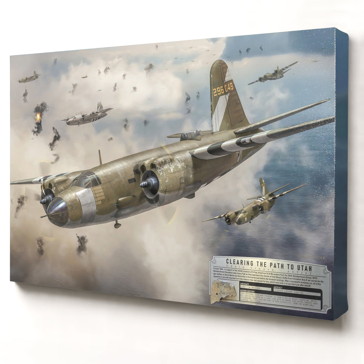 B-26 Marauder Clearing the Path to Utah relic artwork by Craig Tinder