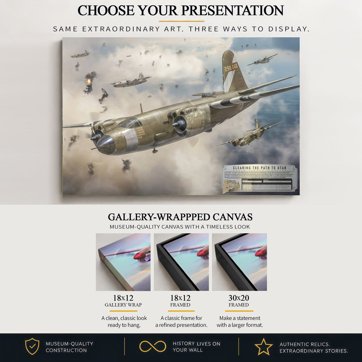 B-26 Marauder Clearing the Path to Utah gallery-wrapped canvas