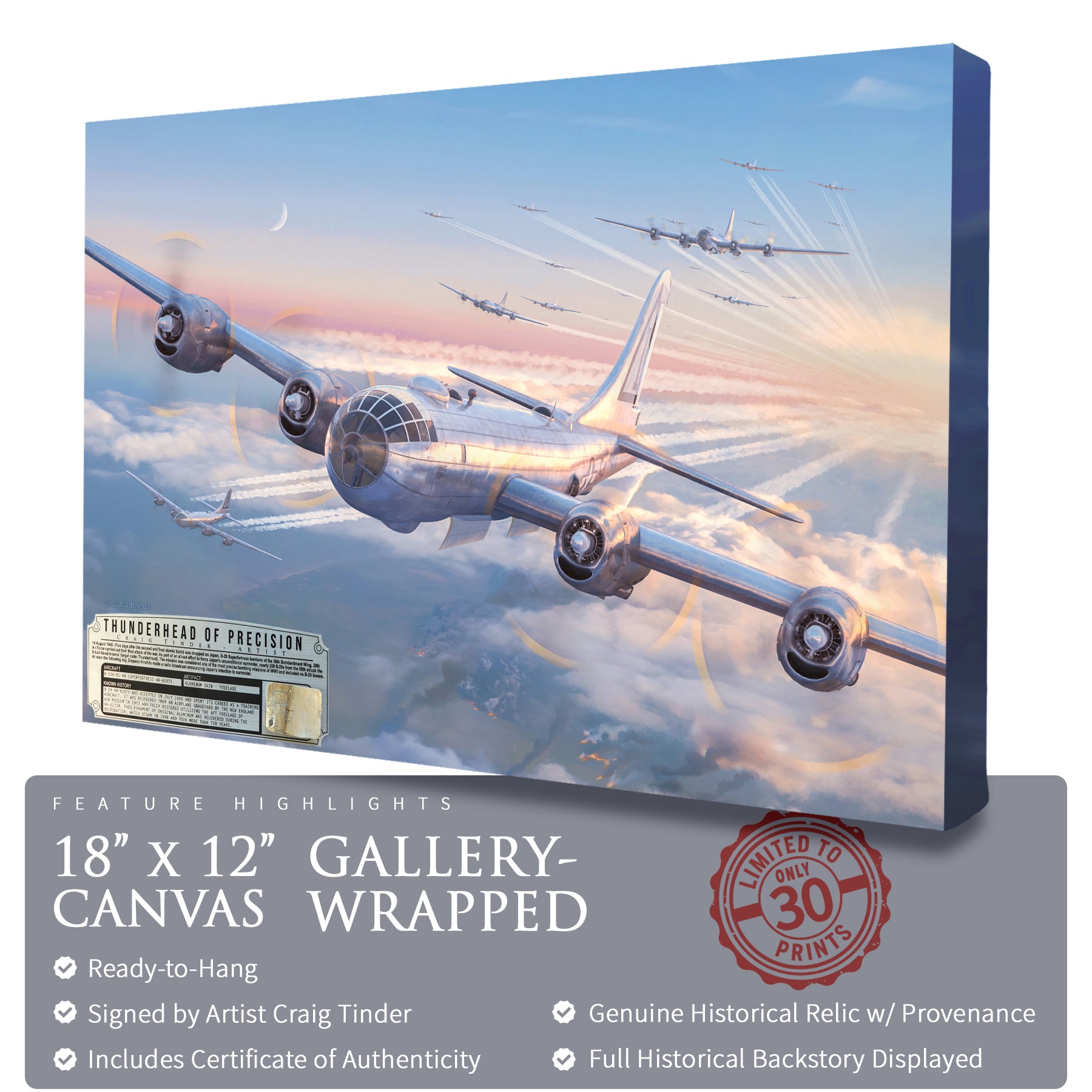 B-29 Superfortress - Thunderhead of Precision Canvas | INCLUDES: Aluminum Panel Relic