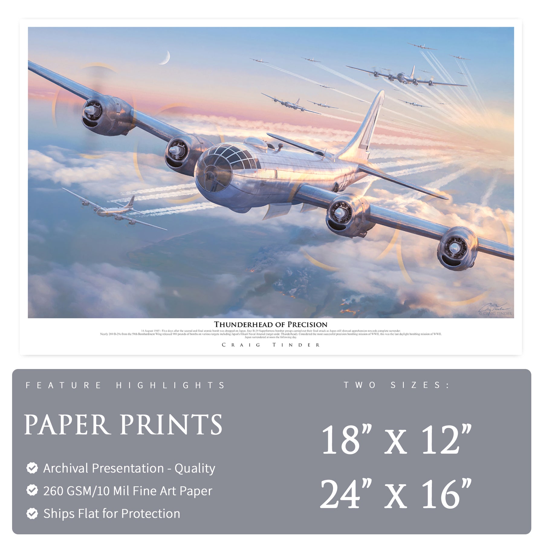 B-29 Superfortress - Thunderhead of Precision Canvas | INCLUDES: Aluminum Panel Relic