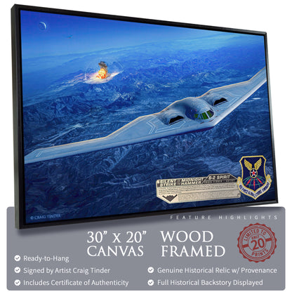 B-2 Spirit Bomber - Midnight Hammer Canvas | INCLUDES: B-2 Patch