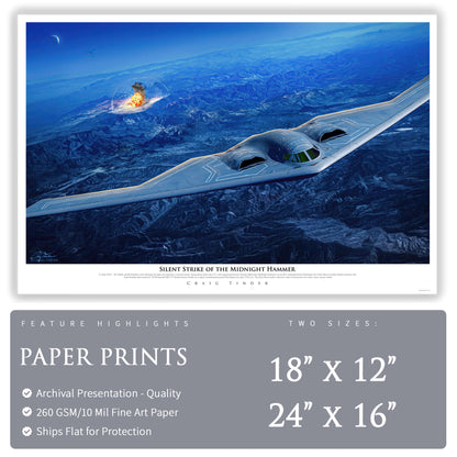 B-2 Spirit Bomber - Midnight Hammer Canvas | INCLUDES: B-2 Patch