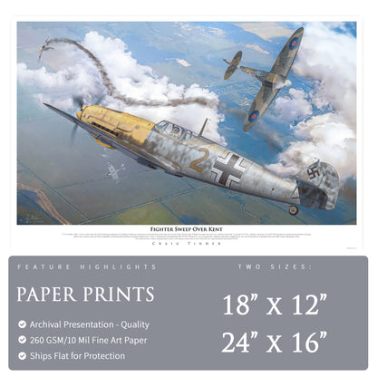 Messerschmitt Bf 109 - Fighter Sweep Over Kent Canvas | INCLUDES: Engine Relic