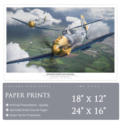 Messerschmitt Bf 109 - Invaders Across the Channel Canvas | INCLUDES: Wing Skin Relic