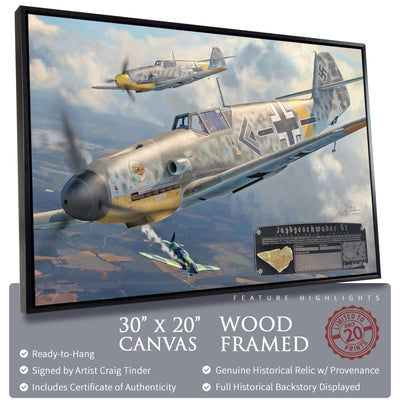 Messerschmitt Bf 109 - JG 51 historical relic artwork by Craig Tinder